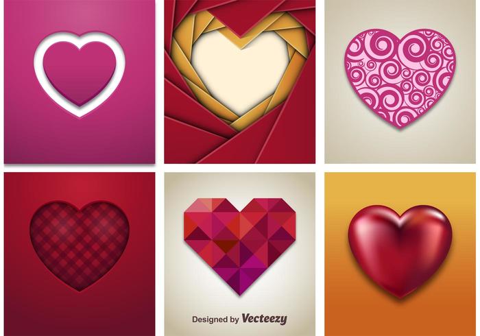 3D Vector Hearts