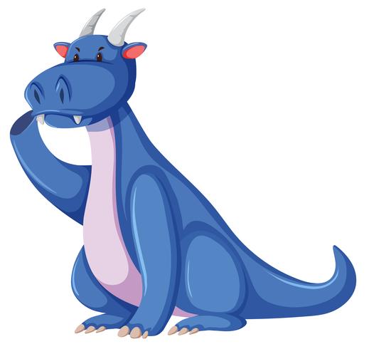 A blue dragon on white background vector