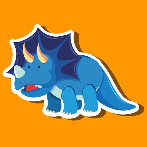 A triceratops on orange template vector