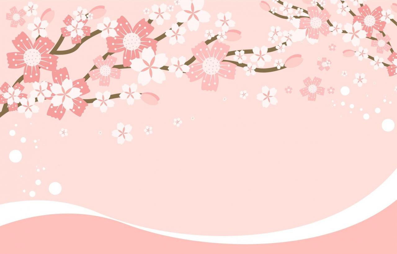 Abstract Cherry Blossom Floral Frame Background vector