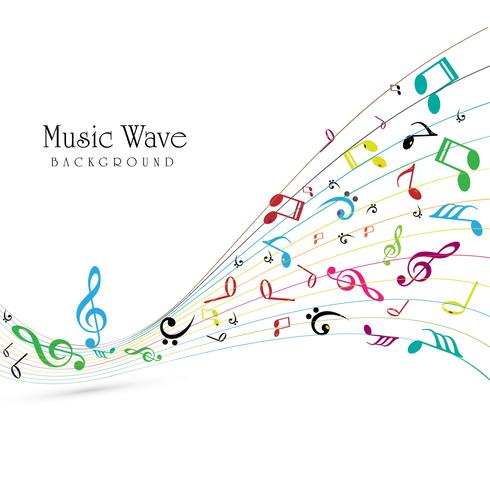 Abstract music colorful wave background vector
