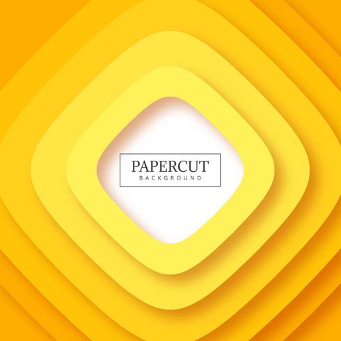 Abstract stripes yellow papercut background vector