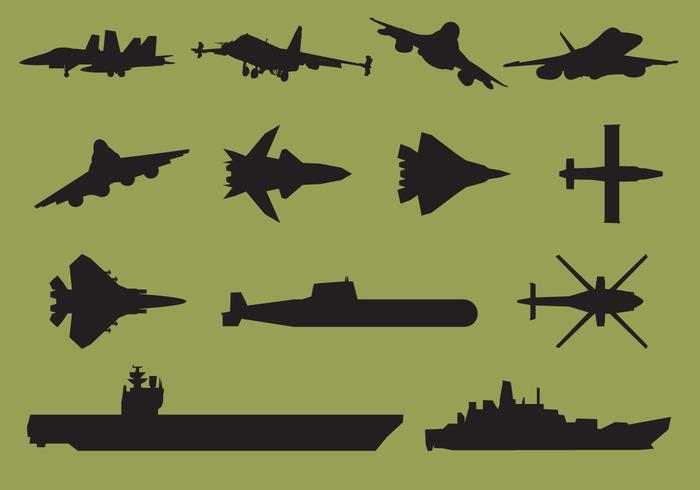 Aircraft Carrier Silhouettes vector