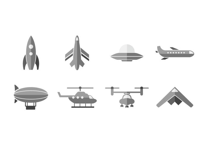 Airship vector icons