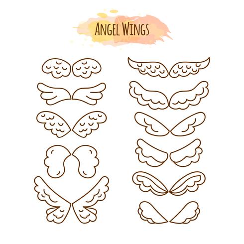Angel Wings in Line Style. vector