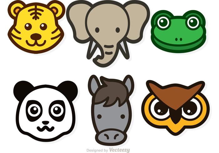Animal Head Vector Icons