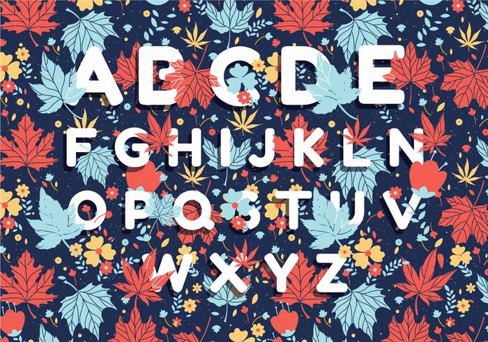 Autumn Alphabet Pattern Design Vector