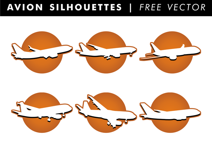 Avion Silhouettes Free Vector