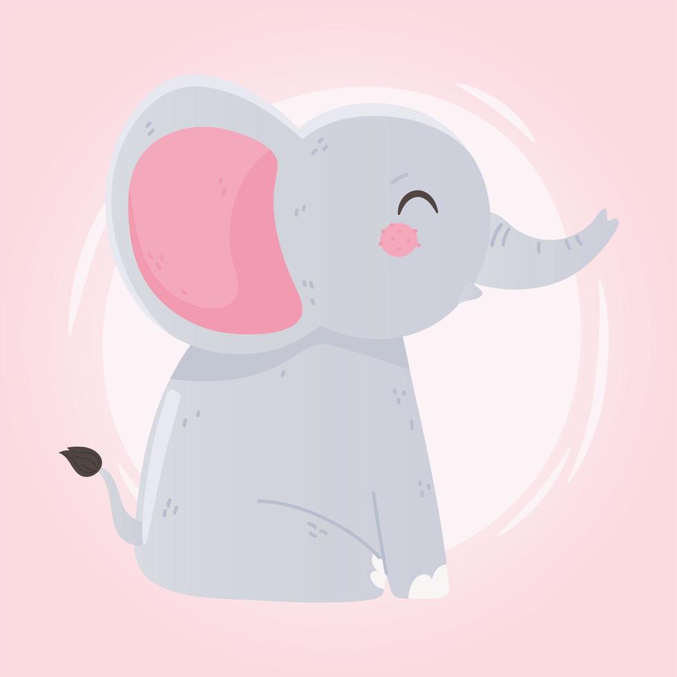 baby shower, cute little elephant animal vector