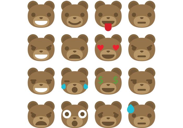 Bear Emoticon Vectors