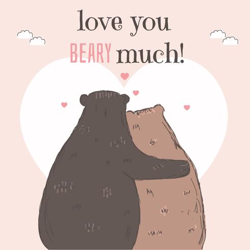 Bear Valentine Card Vector