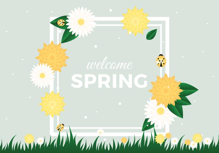 Beautiful Spring Greeting Card Design Illustration vector