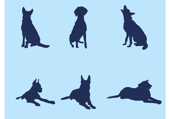 Big Dog Silhouette Vectors 