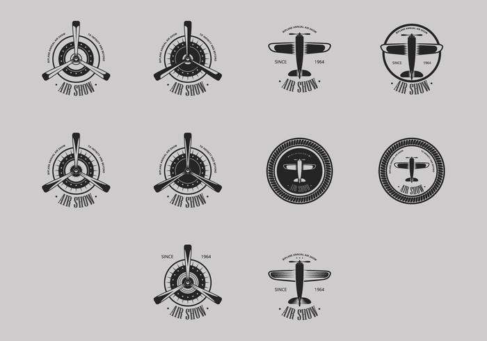 Biplane Logo Icon Set vector