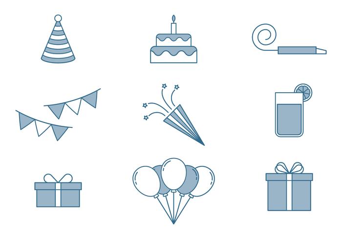 Birthday Icons Set vector