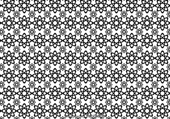 Black And White Flowers Shape Pattern vector