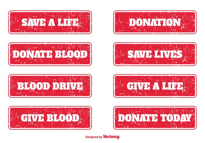 Blood Donation Grunge Stamps vector