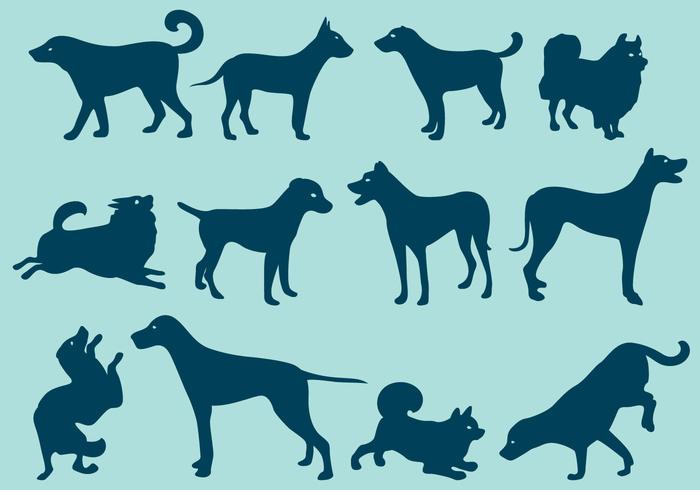 Blue Dog Silhouettes vector