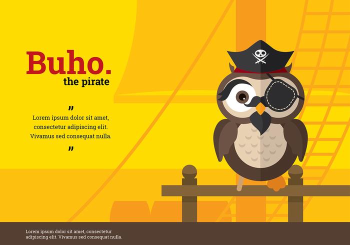Buho Pirate Character Vector