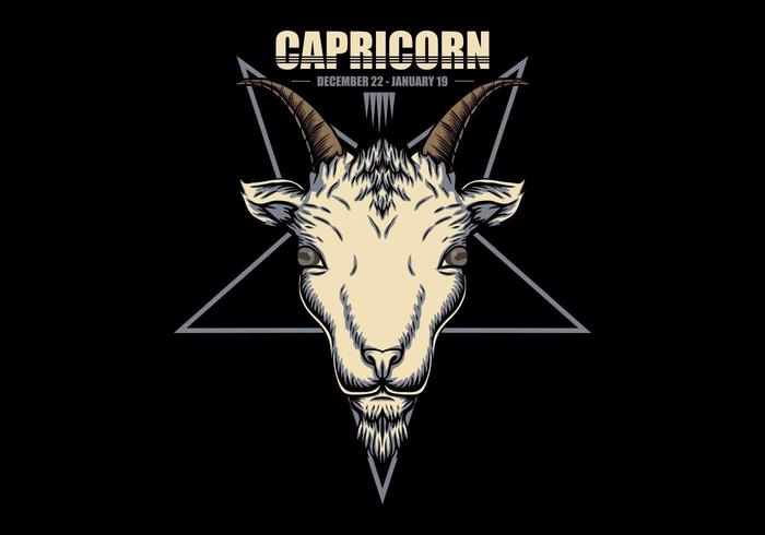 Capricorn zodiac sign vector