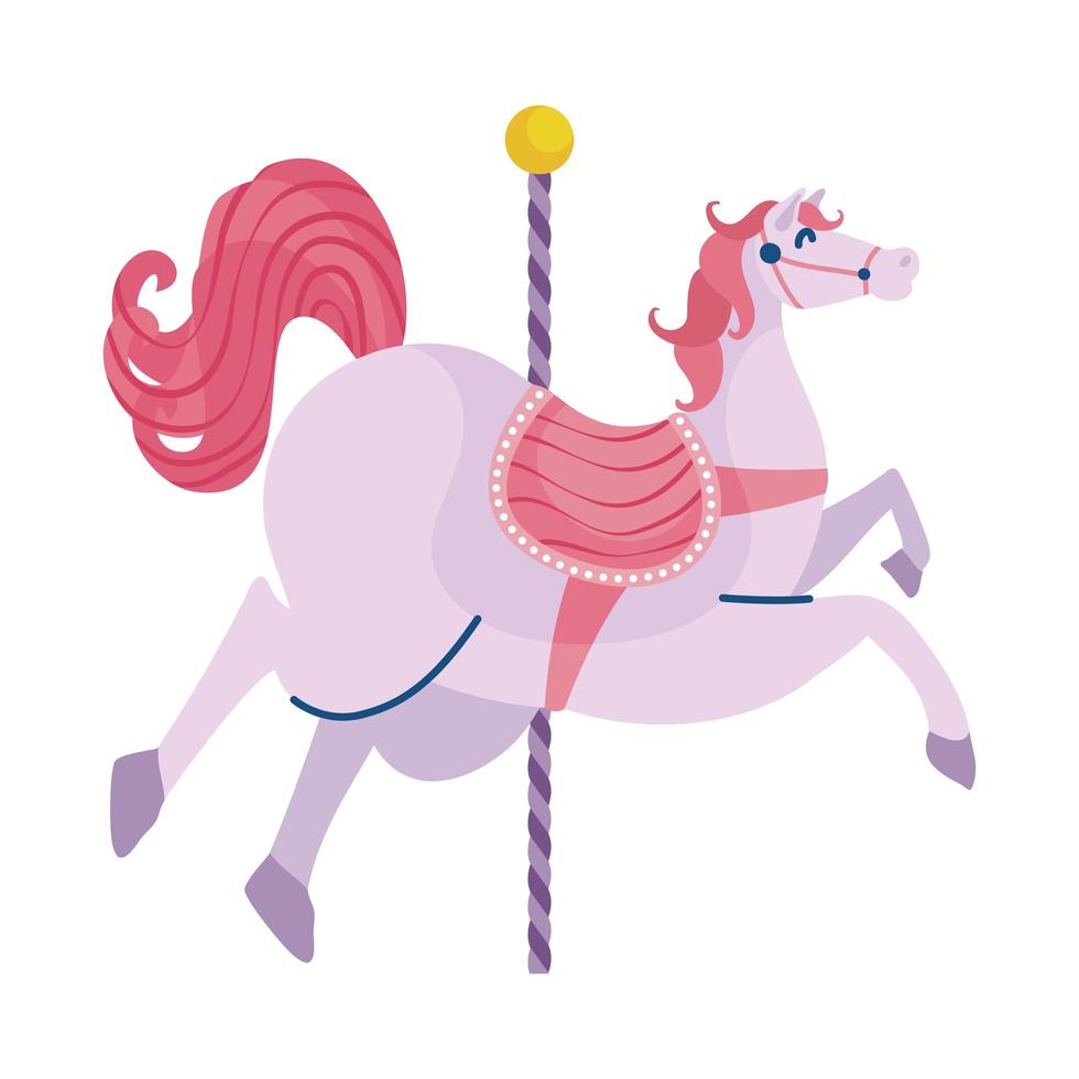 carousel horse hand draw style vector