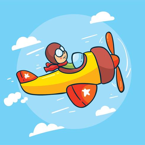 Cartoon Biplane Vector