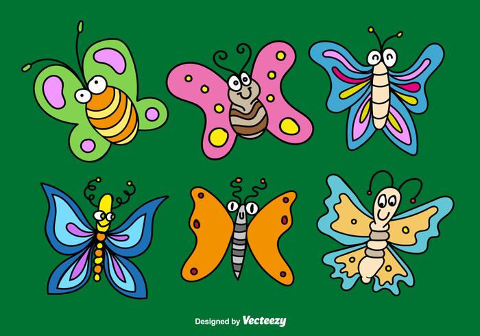 Cartoon butterflies vectors