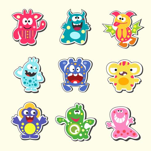 cartoon monsters set vector