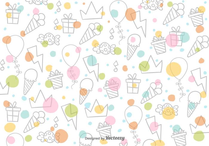 Cartoon Sweets Vector Pattern