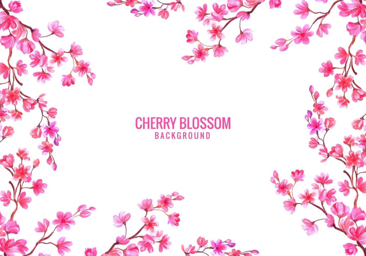 Cherry Blossom Card Background vector