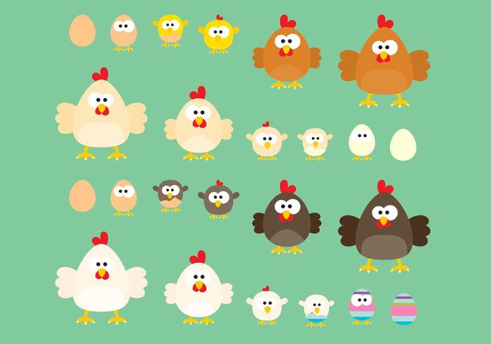 Chicken Cartoon Vectors