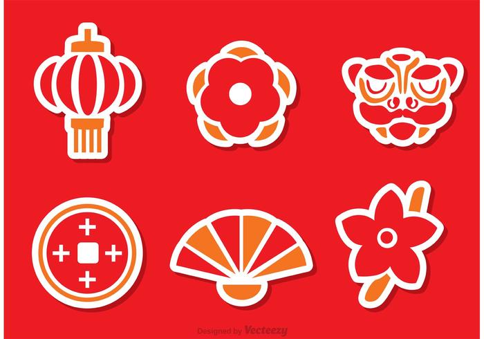 Chinese Lunar New Year Stiker Vector