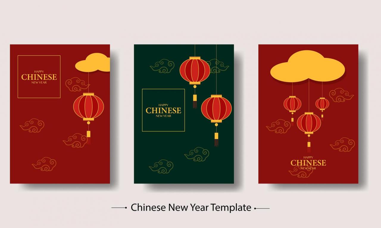 Chinese New Year Bundle Template vector