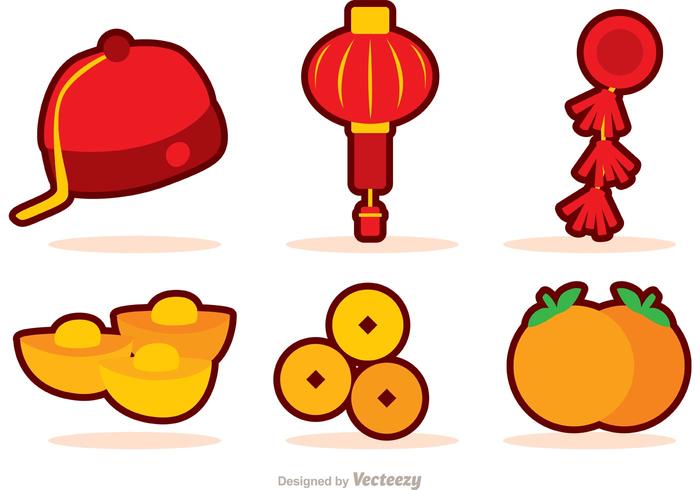 Chinese New Year Icons Vector