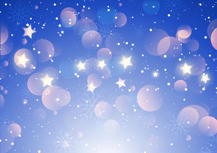 Christmas snowflakes and stars background vector