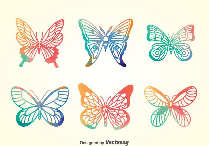 Colorful Butterfly Collection Set vector
