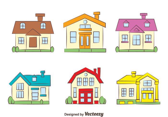 Colorful Chalet Collection Vectors