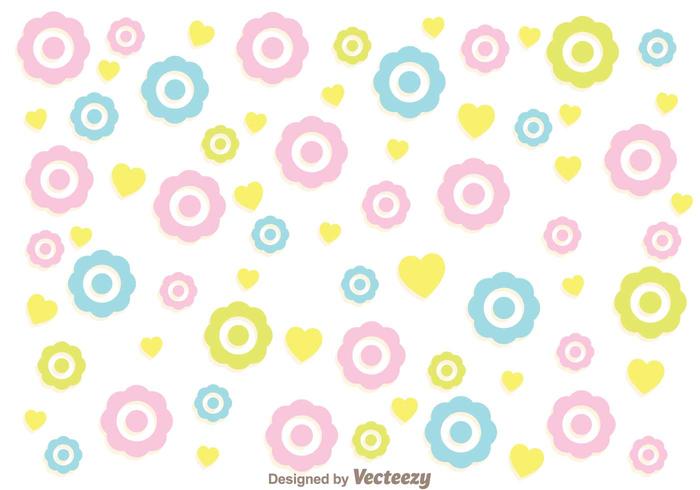 Colorful Flowers Girly Pattern Vector