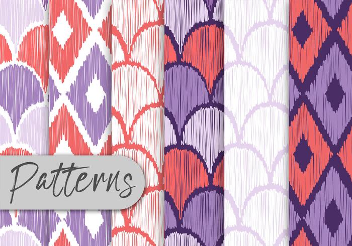 Colorful Hand Drawn Pattern Set vector