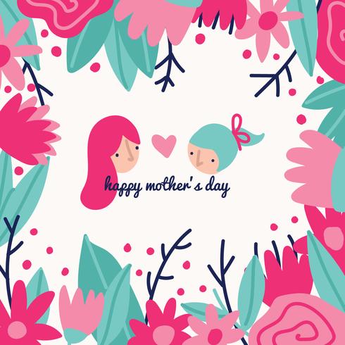 Colorful Mother's Day Drawing vector