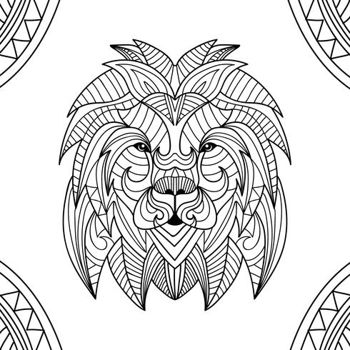 Coloring Book Lion Animal vector