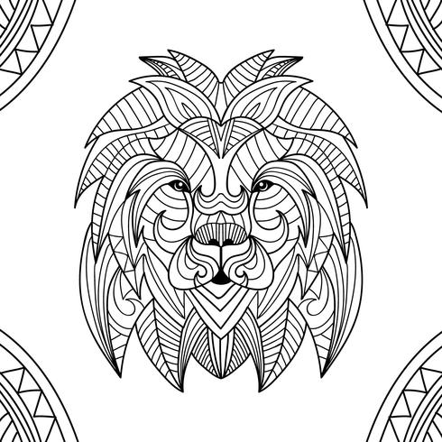 Coloring Book Lion Animal vector