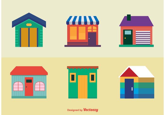 Colourful Houses Icons vector