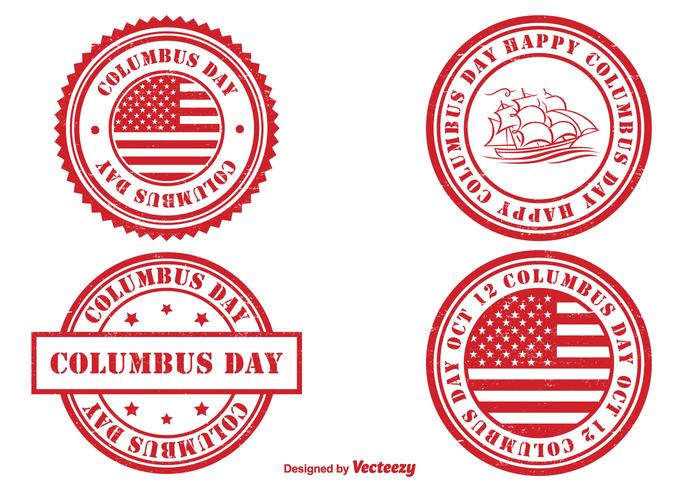 Columbus Day Stamp Set vector