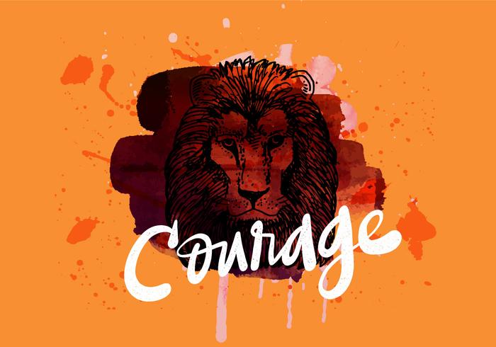 Courage Lion Watercolor vector