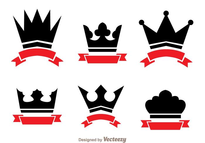 Crown And Ribbon Logo Vectors 