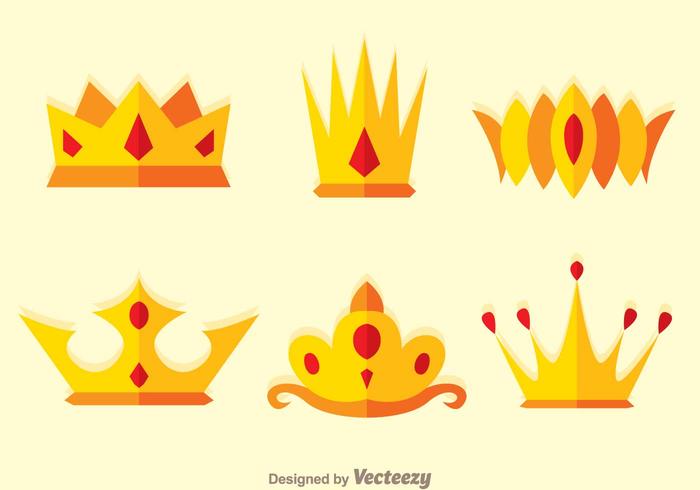 Crown Flat Logo Vectors