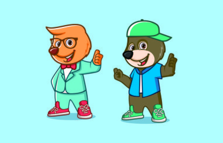 Cute Bear Character mascot Designs vector