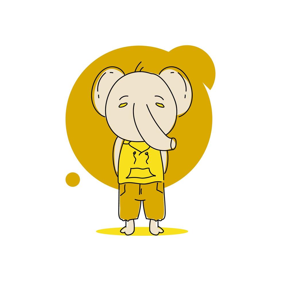 Cute cartoon baby animal elephant in uniform design vector