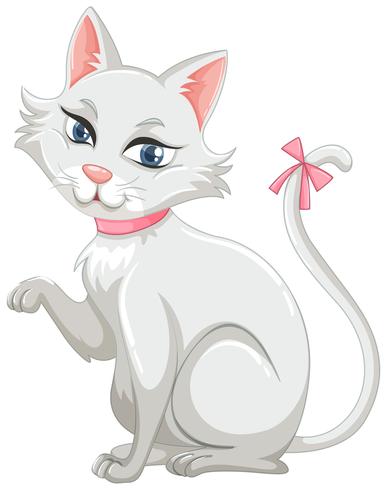 Cute cat with white fur vector